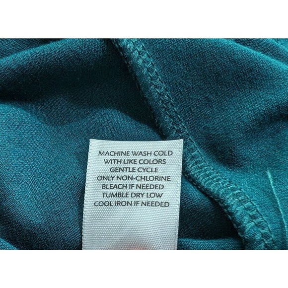 J.Jill Wearever Dress Teal Green Long Sleeve Rayon Blend Misses Size L New - Picture 8 of 8